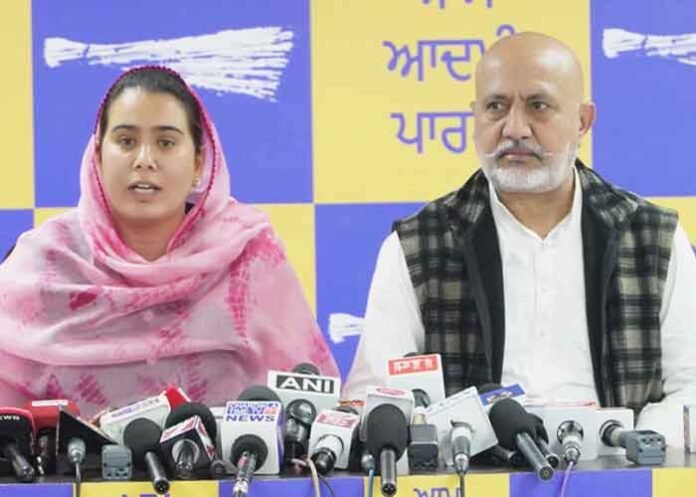 AAP MLA Narinder Kaur Bharaj and Baltej Pannu