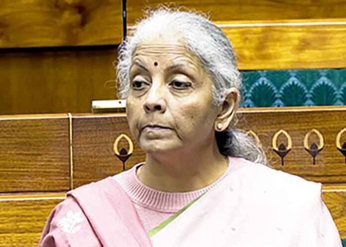 Finance Minister Nirmala Sitharaman in Parliament