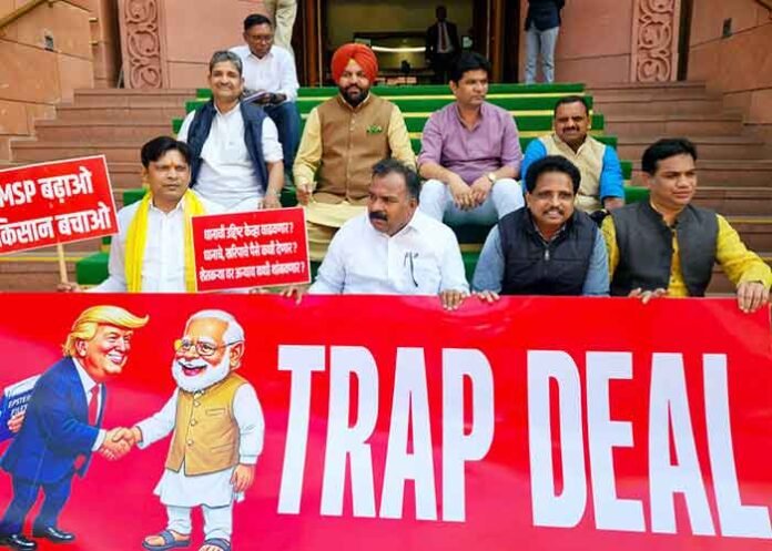 MP Gurjeet Singh Aujla protests India-US trade deal