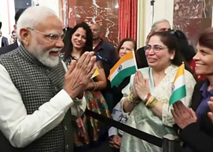 PM Modi receives welcome from Indian community in Israel