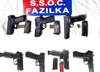 SSOC Fazilka seized pistols