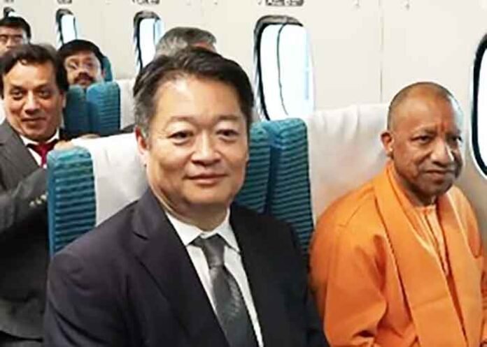 UP CM Yogi Adityanath in Japanese train