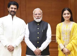 Vijay Deverakonda-Rashmika Mandanna with PM Modi