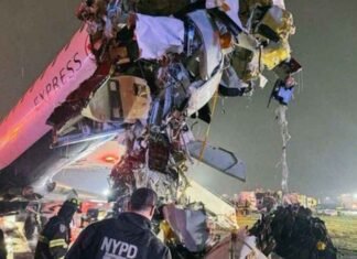 Two pilots killed as plane collides with fire truck at New York airport