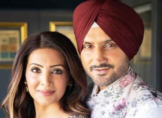 Cricketer Harbhajan Singh with Geeta Basra