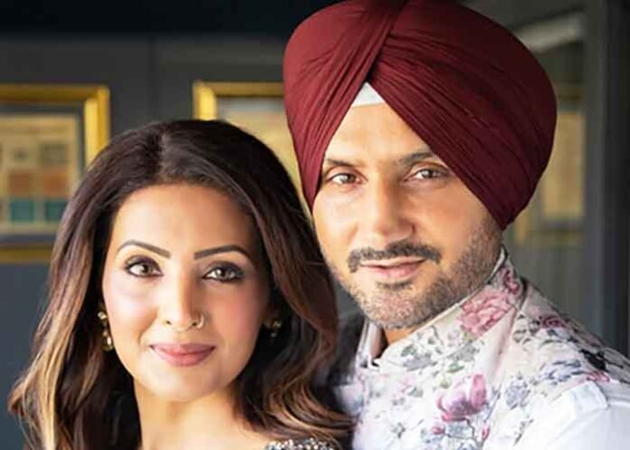 Cricketer Harbhajan Singh with Geeta Basra