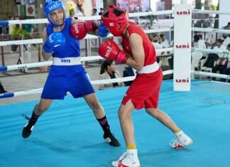 LPU Women Boxers Lift First Runner-Up Trophy at All India Inter-University Boxing Championship 2026 LPU women boxing match