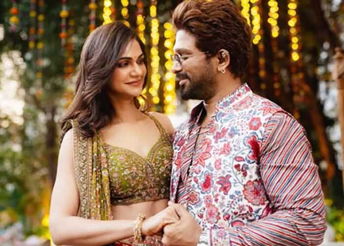 Sneha Reddy with hubby Allu Arjun