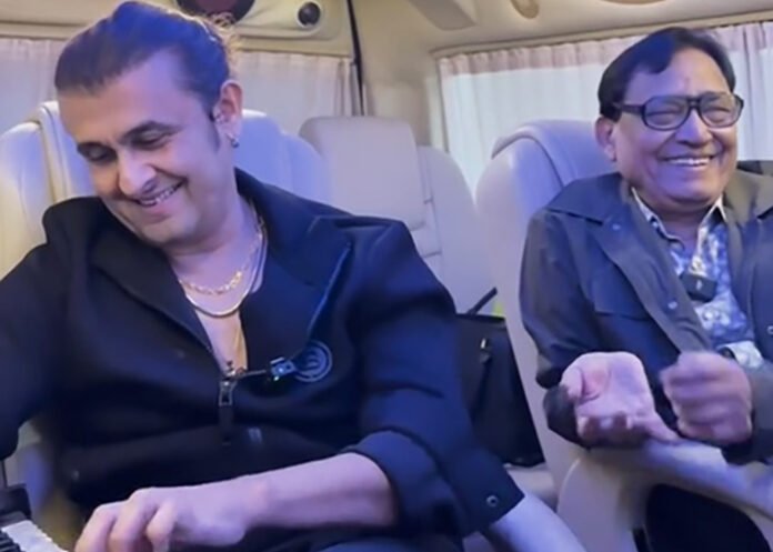 Sonu Nigam with his father in car