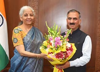 Sukhvinder Sukhu with Nirmala Sitharaman