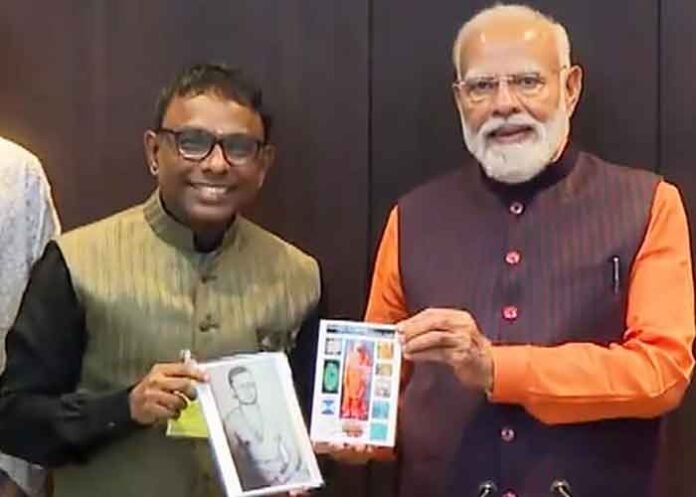 PM Modi meets music composer Ramesh Vinayakam