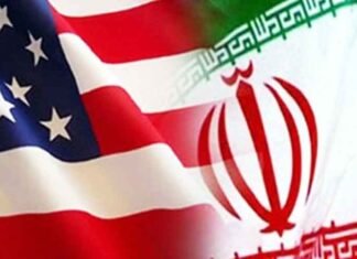 Us Iran Flags logo