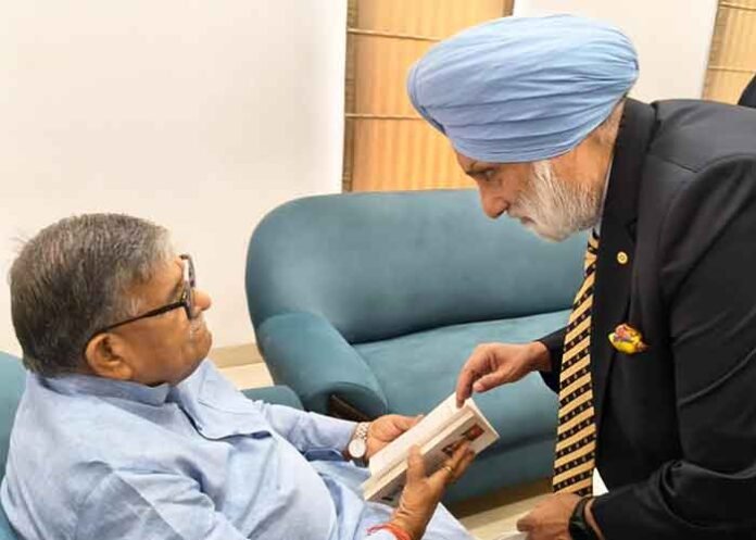Dr. Thakar Singh Ikolaha presented to Punjab Governor Gulab Chand Kataria