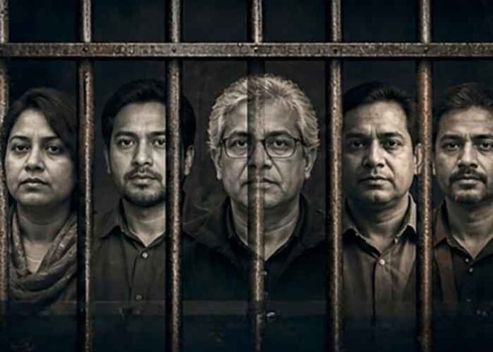 Farzana Rupa, Sakil Ahmed, Shahriar Kabir, Mozammel Hoque Babu and Shamal Datto Human Rights group flags journalists