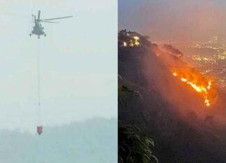 IAF Mi-17 choppers control massive forest fire in Himachal’s Kasauli IAF Mi-17 choppers control massive forest fire in Himachal Kasauli