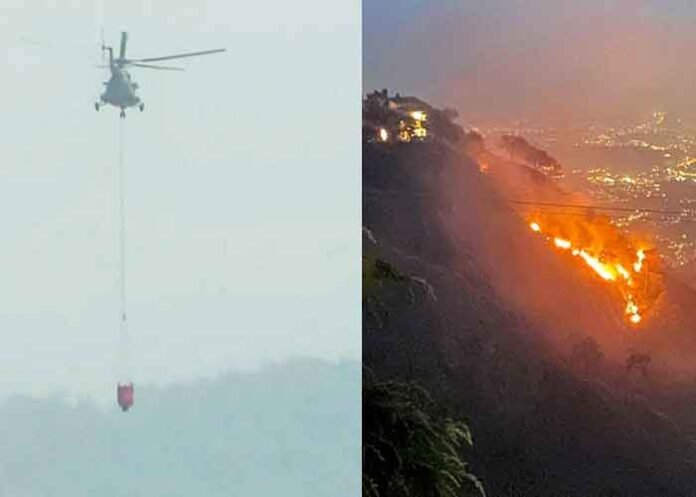IAF Mi-17 choppers control massive forest fire in Himachal Kasauli
