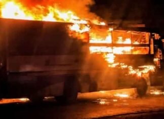 Jaipur Jodhpur Bengaluru bus caught fire
