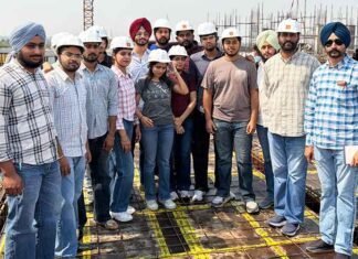 MRSPTU Bathinda civil engineering students visited a construction site