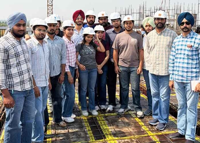 MRSPTU Bathinda civil engineering students visited a construction site