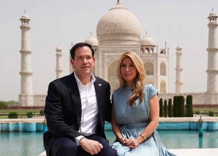 Marco Rubio visits Taj Mahal with wife Jeanette