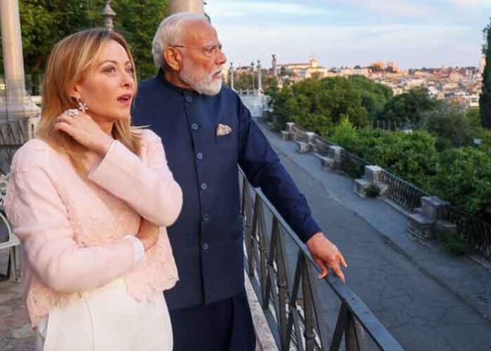 PM Modi with Giorgia Meloni Pic