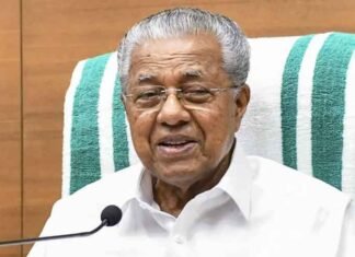 Pinarayi Vijayan on mic