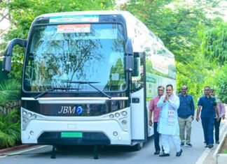 Rajasthan CM Bhajanlal Sharma travels by electric bus