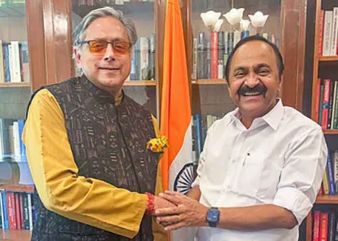 Shashi Tharoor meets Kerala CM VD Satheesan