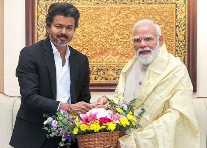 Tamil Nadu CM C Joseph Vijay meets PM Modi