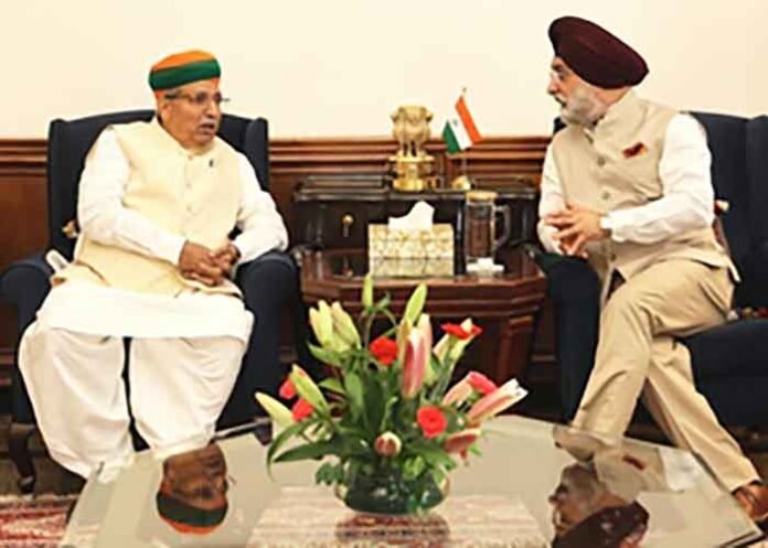 Arjun Ram Meghwal meets Delhi L-G TS Sandhu