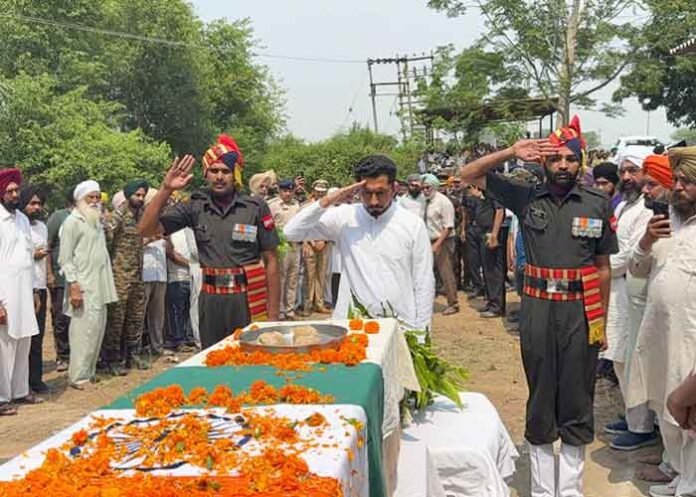 Army jawan Sarabjit Singh Bindrakh was cremated with full military and state honours