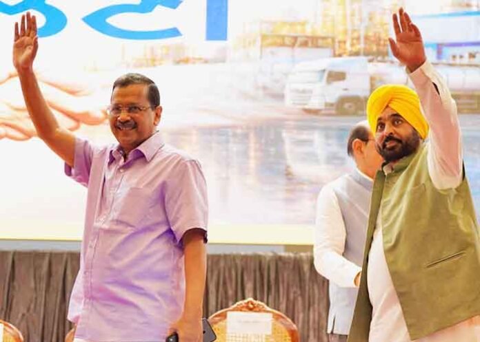 Arvind Kejriwal and CM Bhagwant Mann engage