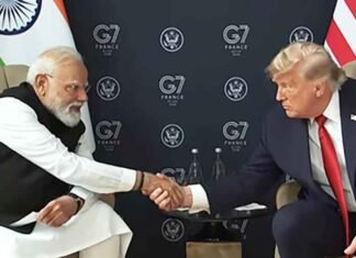 Trump praises PM Modi, calls him one of the ‘toughest negotiators’ Donald Trump Hand Shake PM Modi at G7