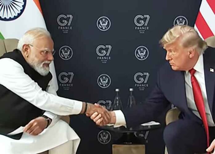 Donald Trump Hand Shake PM Modi at G7