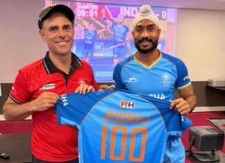 Hockey India congratulates Jugraj Singh on completing 100 international caps