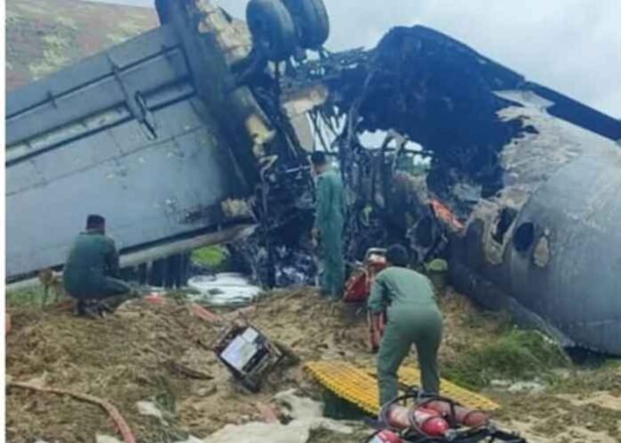 IAF AN-32 bursts into flames
