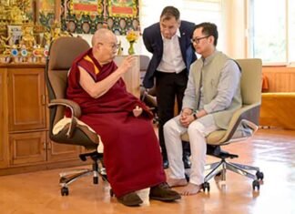 Kiren Rijiju meets Dalai Lama