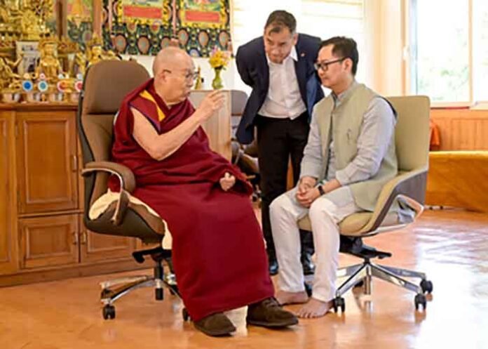 Kiren Rijiju meets Dalai Lama