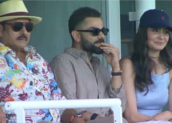 Kohli, Shastri Anushka cheer for India at Lord