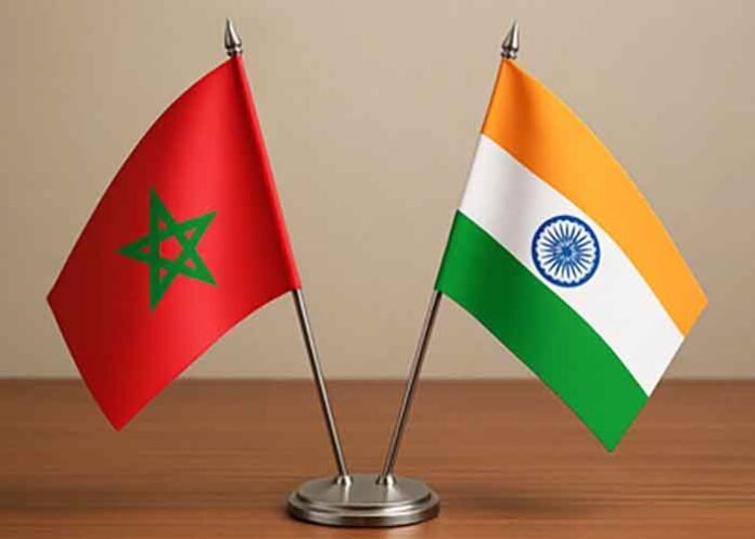 Morocco India Flags