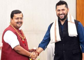Nepals Rabi Lamichhane with Nitin Nabin