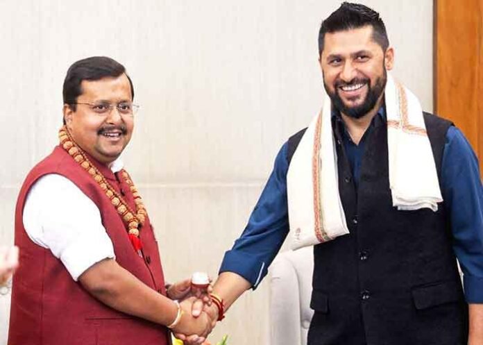 Nepals Rabi Lamichhane with Nitin Nabin