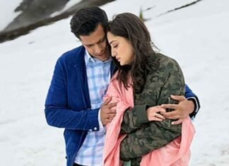 Shambhavi Singh shoots in a chiffon saree amidst snow in Manali