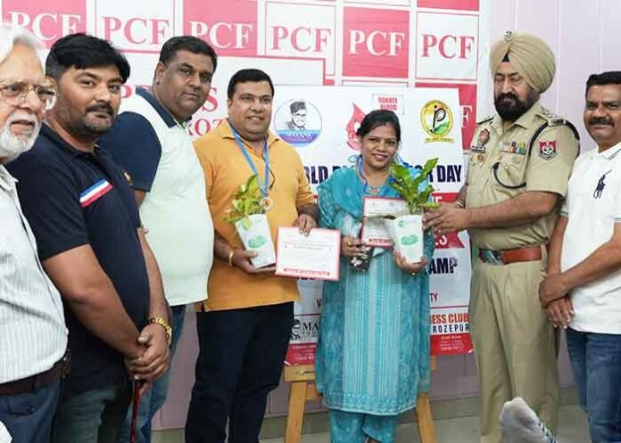 blood donation at Ferozepur camp