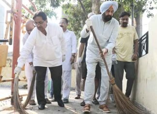 Punjab BJP Chief Kewal Dhillon Leads Cleanliness Drive to Welcome Prime Minister Narendra Modi BJP launched a statewide cleanliness drive
