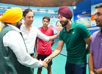 CM Bhagwant Mann Reviews Preparedness for National Badminton Championship Slated to Be Held in Jalandhar CM Mann at badminton hall