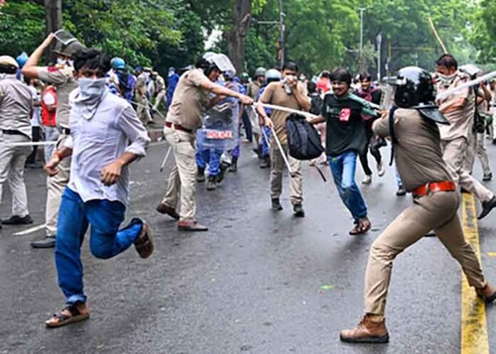 Delhi Police response on PILs alleging excessive force during NEET protest