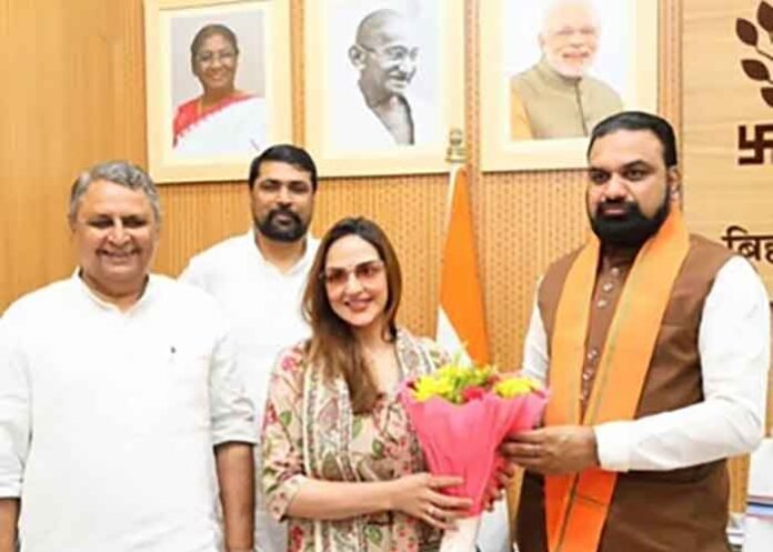 Esha Deol with Bihar CM Samrat Chaudhary