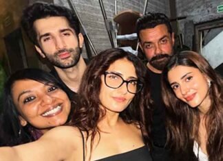Fatima Sana Shaikh Shares Behind-the-Scenes Moments With Bobby Deol, Sidhant Gupta From ‘Teen Kauwe’ Fatima Sana Shaikh with Bobby Deol and Sidhant Gupta