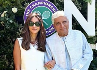 Javed Akhtar with daughter-in-law Shibani Dandekar